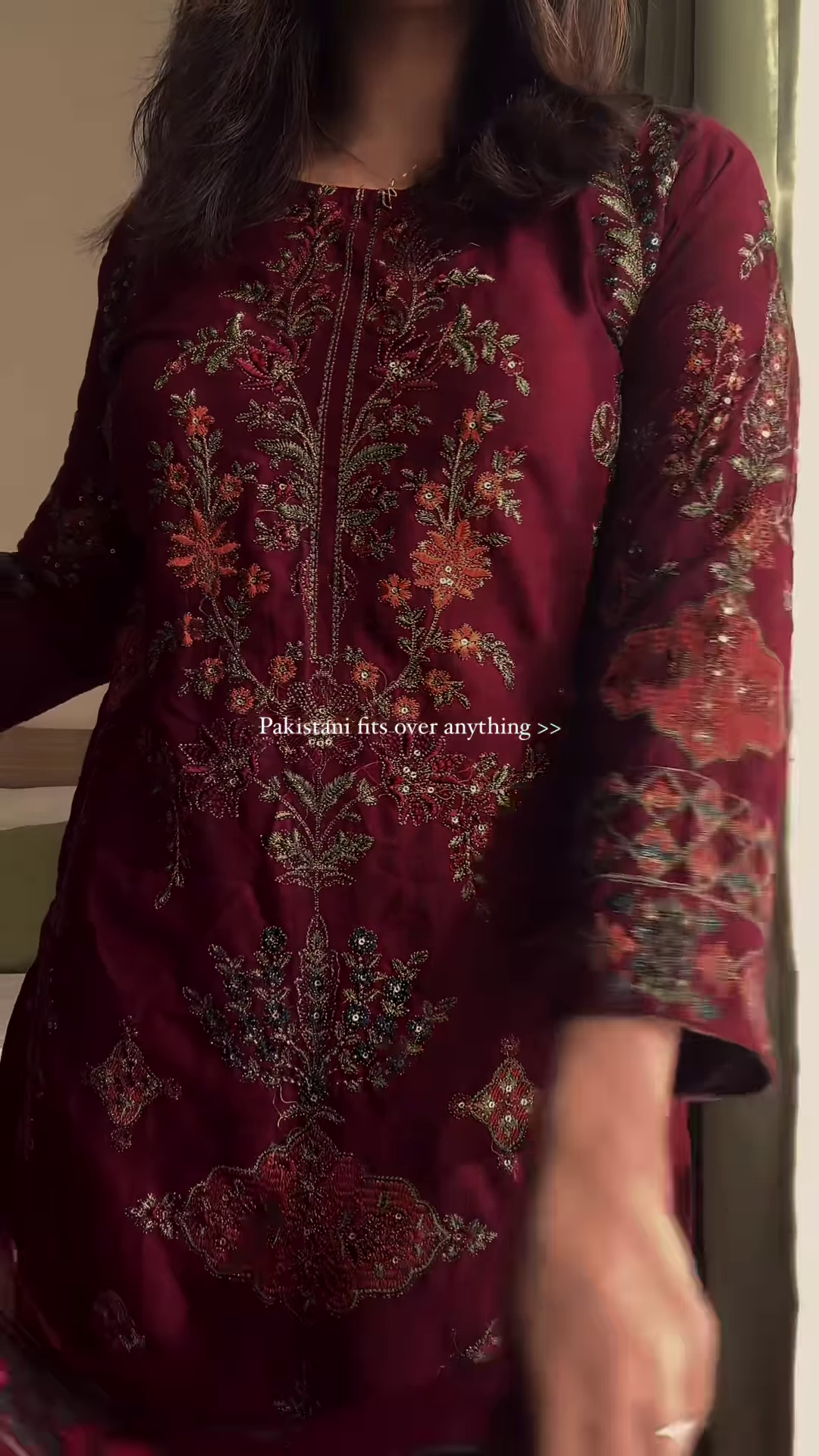 Luxurious Maroon Pakistani Embroidered Suit with Dupatta