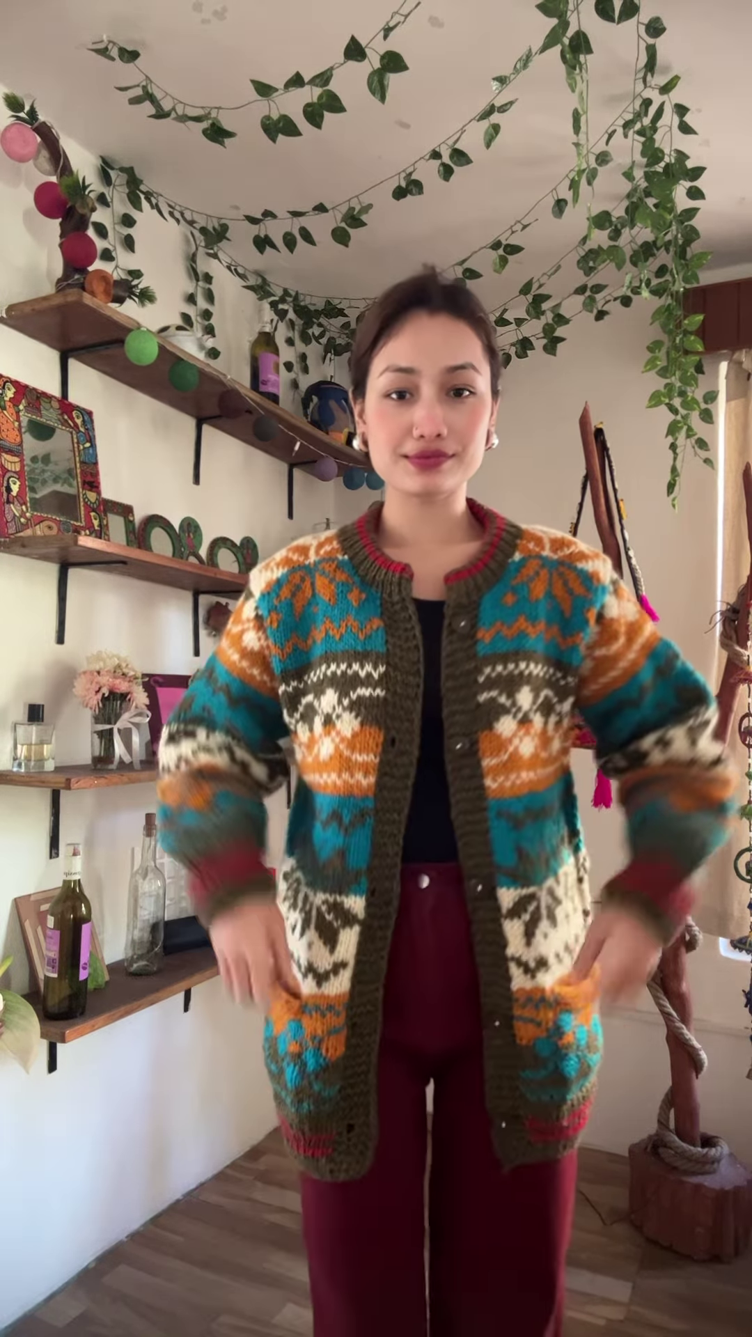 Multicolor Knitted Cardigan & Jogger Set ๐จ Boho-Chic Comfortwear - Image 2