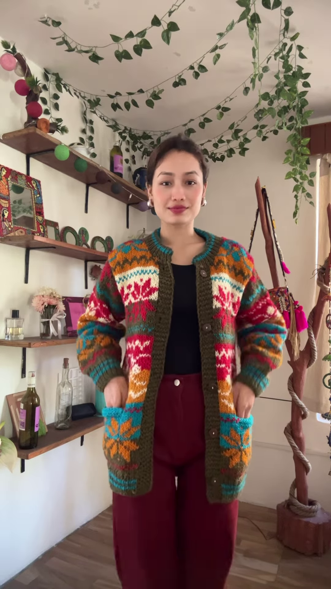 Multicolor Knitted Cardigan & Jogger Set ๐จ Boho-Chic Comfortwear - Image 3