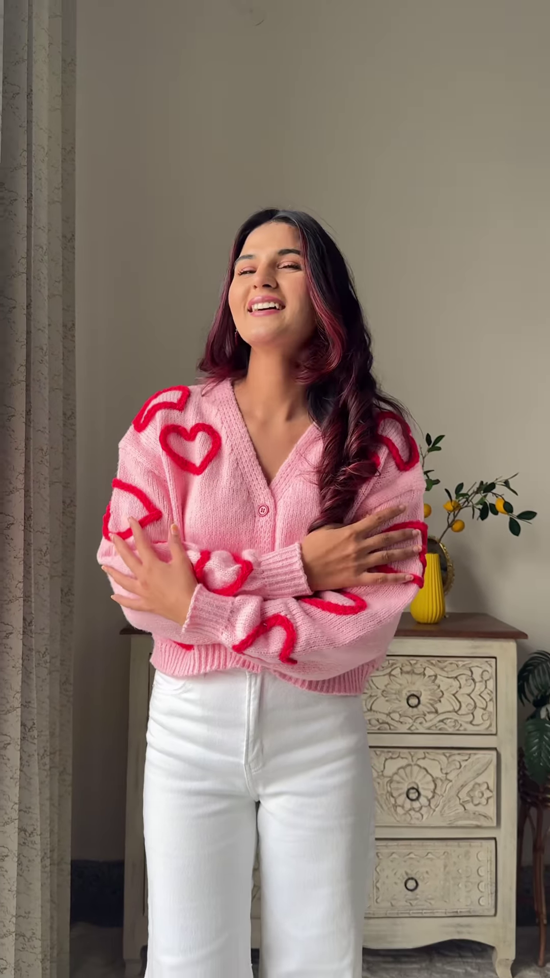 Heart & Ribbon Knitwear Collection π§Άπ With Embroidery & Bow Accents β Pink & Cream Variants