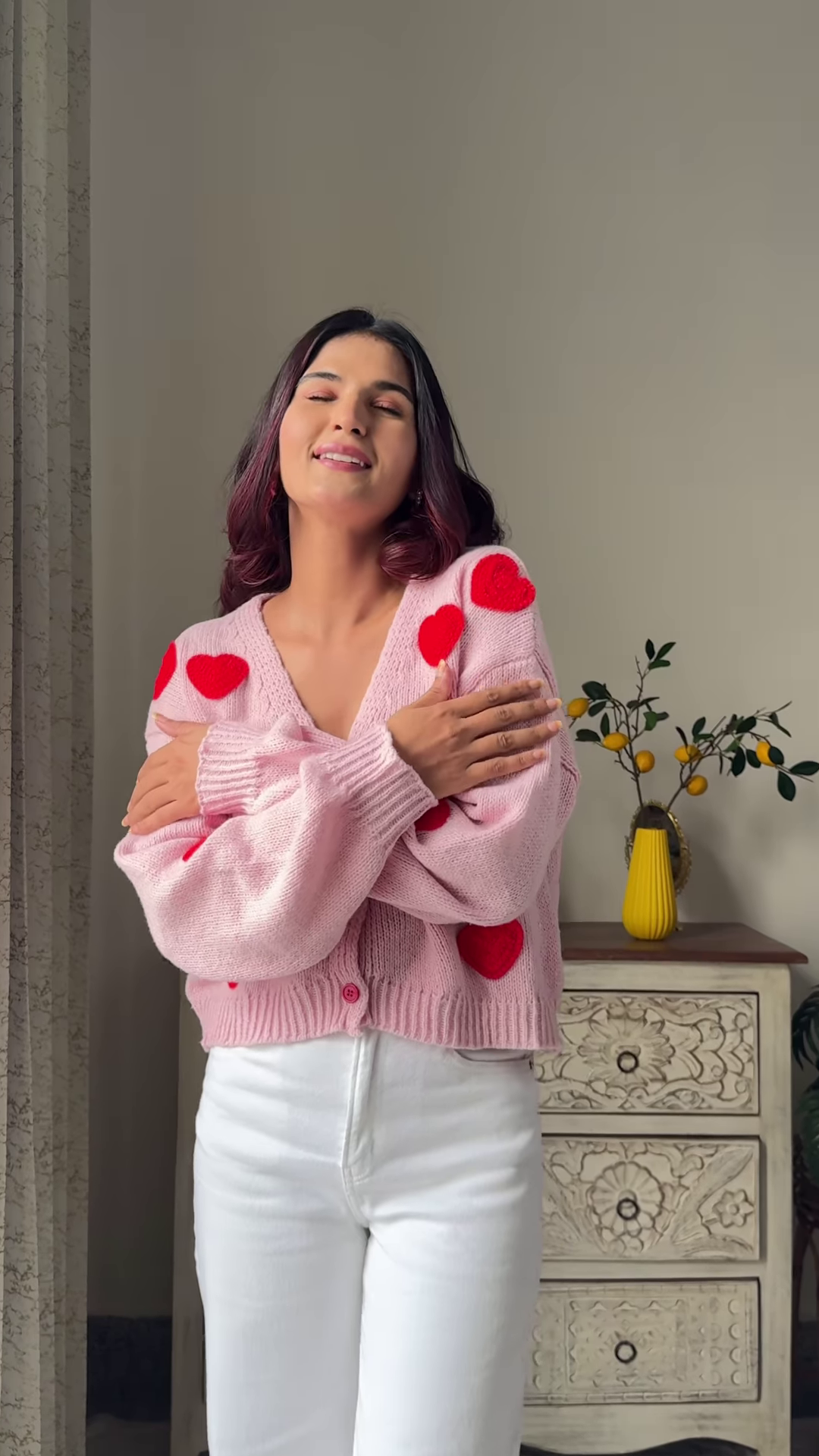 Heart & Ribbon Knitwear Collection π§Άπ With Embroidery & Bow Accents β Pink & Cream Variants - Image 7