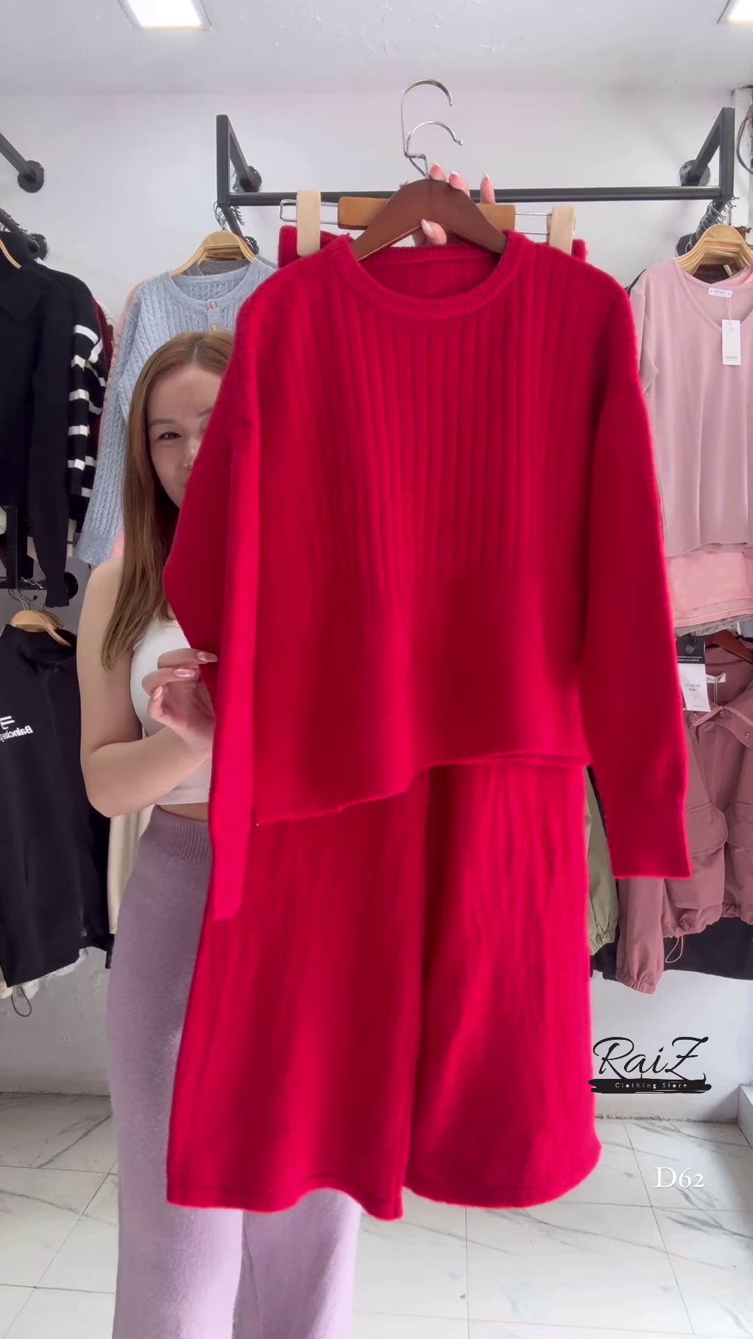 Solid Knit Co-ord Sets π§Άπ€ With Sweater & Matching Bottoms β Black, Red & Purple Variants - Image 3