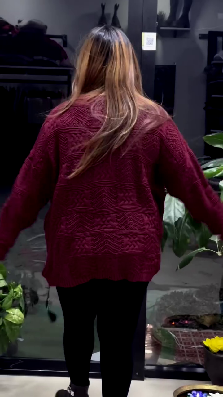 Textured Knit Sweaters π§Άπ§₯ β White, Maroon & Black Variants with Raised Pattern Detailing - Image 2