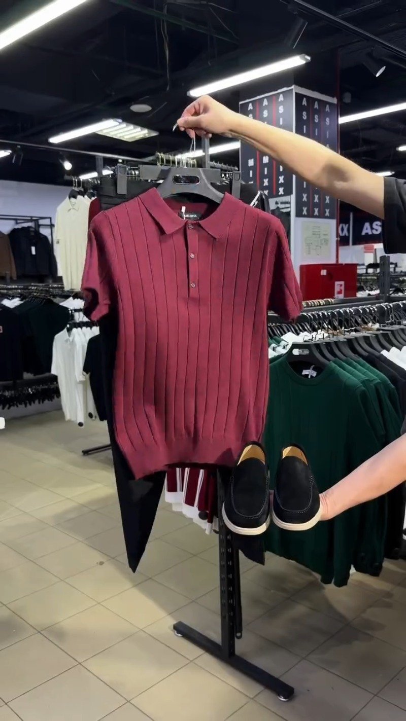 Minimalist Ribbed Polo Shirt & Trouser Set – Available in Earthy Brown & Deep Burgundy - Image 2