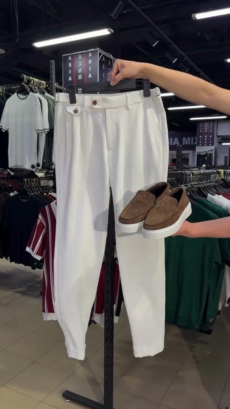 Urban Sophisticate Ribbed Knit Tee & Chino Set – Earthy Brown & Crisp White - Image 3