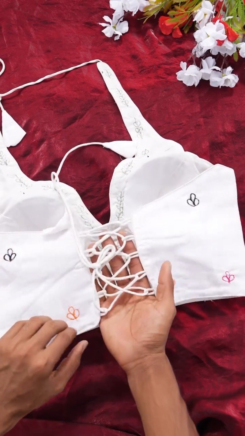 Boho-Chic Mirror Work Halter Neck Crop Top – A Summer Essential - Image 4