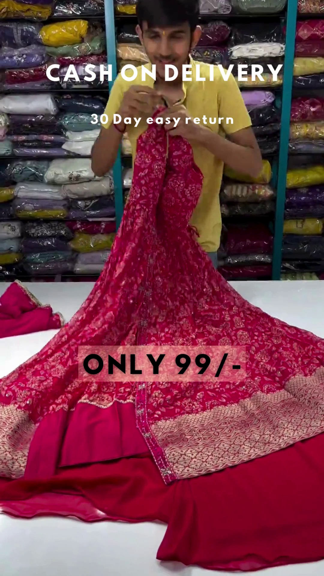 Fuchsia Royalty: Embroidered Floral Anarkali & Lehenga Set - Image 6