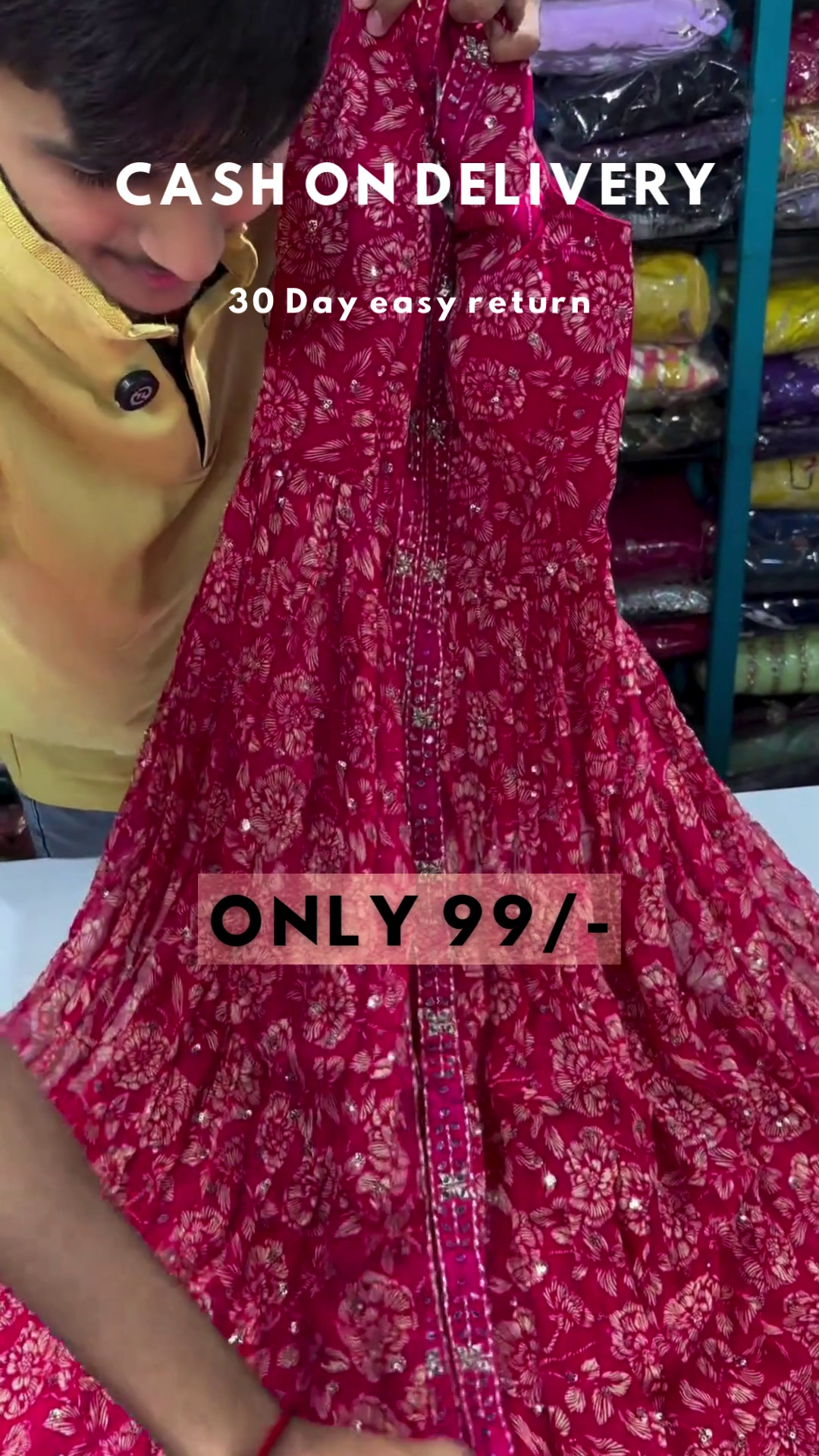 Fuchsia Royalty: Embroidered Floral Anarkali & Lehenga Set - Image 4