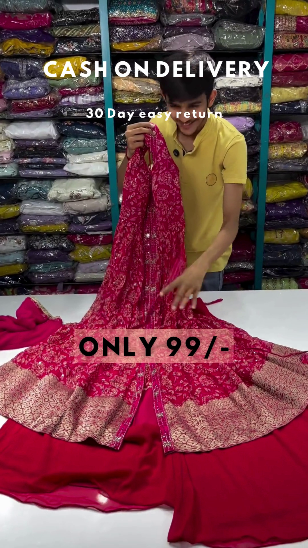 Fuchsia Royalty: Embroidered Floral Anarkali & Lehenga Set - Image 2