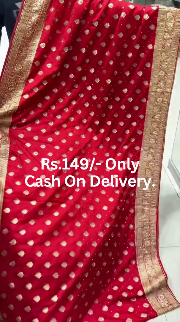 Crimson Heritage: Woven Banarasi Silk Festive Saree