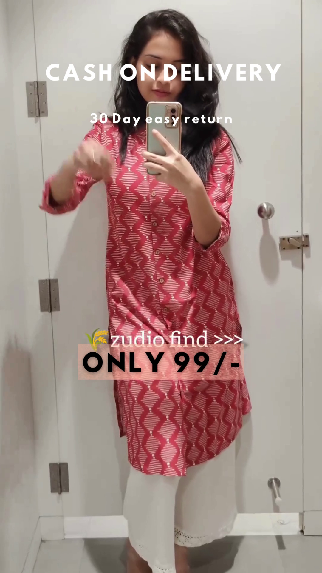 Terracotta Tribal: Geometric Printed Button-Down Kurta